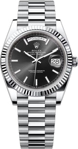 Rolex Day-Date "President" 40mm Platinum Black Index Dial - 228236 - New 2024