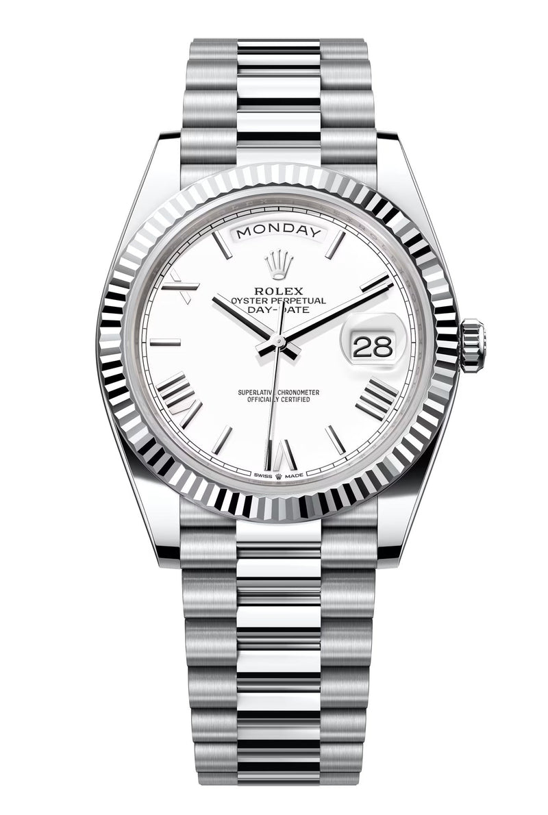 Rolex Day-Date "President" 40mm Platinum White Roman Dial - 228236 - New 2025