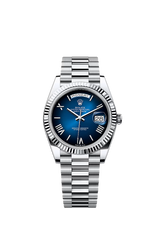 Rolex Day-Date "President" 40mm Platinum Blue Roman Ombre Dial - 228236 - New 2024