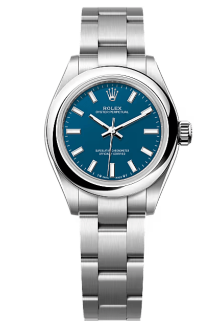 Rolex Oyster Perpetual 28mm Medium Blue Dial Oyster Bracelet – 276200 – New 2025