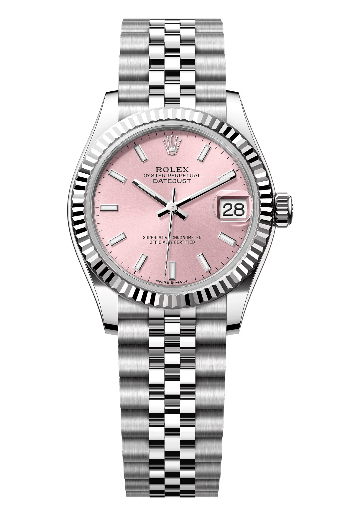 Rolex Lady Datejust 31mm Pink Index Dial Fluted Bezel Jubilee Bracelet 278274 – New 2025