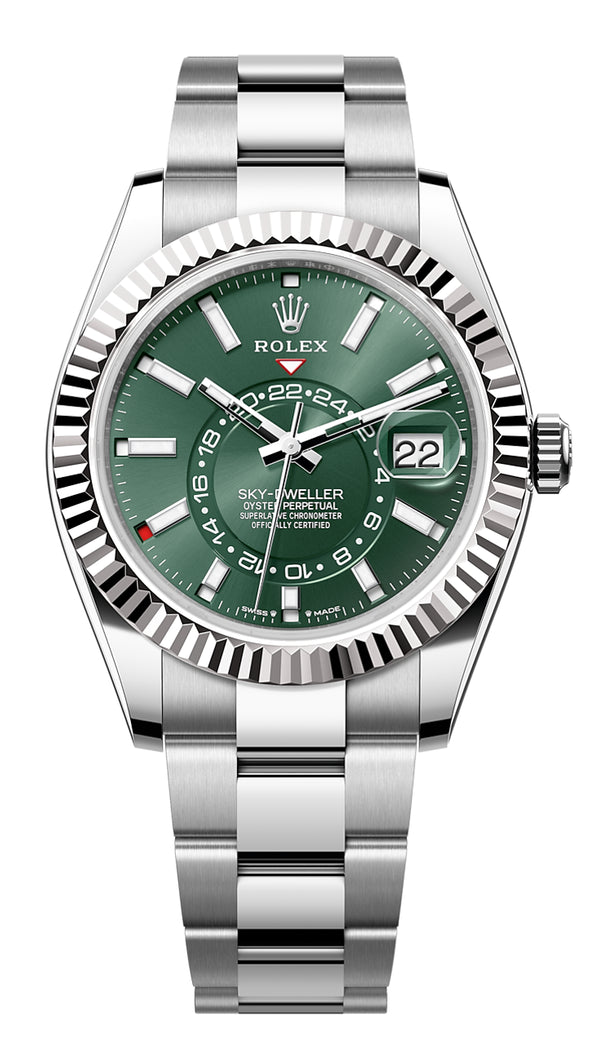 Rolex Sky Dweller Stainless Steel Green Dial Oyster 42mm - 336934 - New 2023