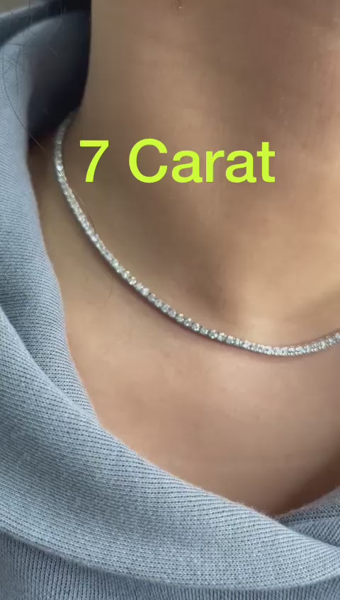 Chloe - 10 Carat Graduated Diamond Tennis Necklace - Walmart.com