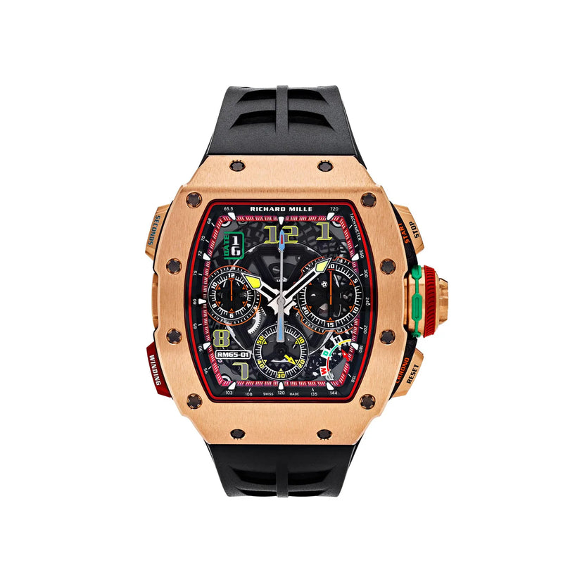 Richard Mille RM 65-01 Automatic Chronograph Rose Gold Skelton Dial 50mm