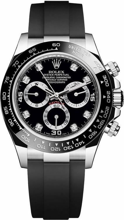 Rolex Daytona Rose Gold 40mm Black Diamond Dial Oysterflex 116519 - 2019