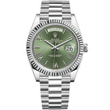 Rolex Day-Date "President" 40mm Platinum Green Roman Dial - 228236 - Brand New 2023