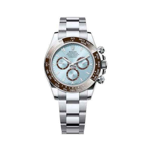 Rolex Cosmograph Daytona 40mm Platinum "Platona" Ceramic Brown Bezel Ice Blue Dial - 126506 - New 2024