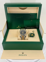 Rolex Datejust 41mm Two-Tone Yellow Gold Fluted Bezel Black Diamond Dial Jubilee - 126333 - Brand New 2024