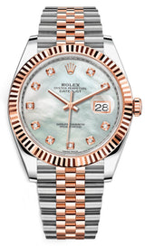 Rolex Datejust Everose Gold and Stainless Steel MOP Diamond Dial 41mm - 126331 - New 2023