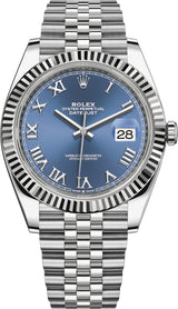Rolex Datejust 41mm Fluted Bezel Blue Roman Dial Jubilee - 126334 - Brand New 2024