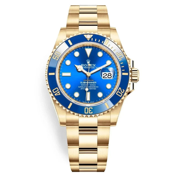 Rolex Submariner 41mm Yellow Gold Blue Dial Blue Bezel