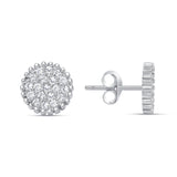 0.25cttw Round Natural Diamond Pave Stud Earrings Set - Push Back