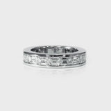 Emerald Cut Natural Diamond Eternity Band - East West Channel Set