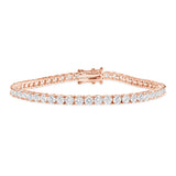 Rose Gold Diamond Tennis Bracelet - Round Diamonds