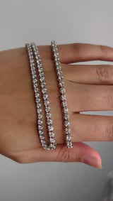 Natural Diamond Tennis Bracelet Illusion Setting - Round Diamonds