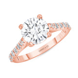 Rose Gold Round Pave Diamond Engagement Ring