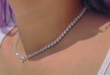 18k Gold 17 Carat Pear Shaped Graduated Diamond Necklace
