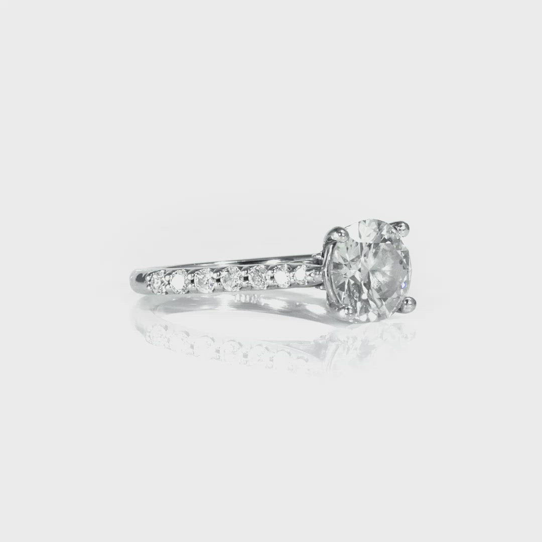 Round Pave Diamond Engagement Ring