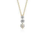 Graduated Diamond Pendant, Round Diamond Necklace, 1 Carat 3 Stone Necklace