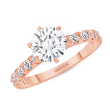 Rose Gold Prong Diamond Engagement Ring - Round Cut