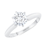 White Gold Six-Prong Solitaire Round Engagement Ring