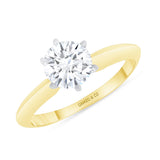 Gold Six-Prong Solitaire Round Engagement Ring