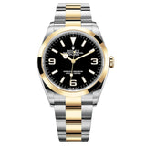 Rolex Explorer 36mm Two-Tone Yellow Gold Black Dial - 124273 - Brand New 2023
