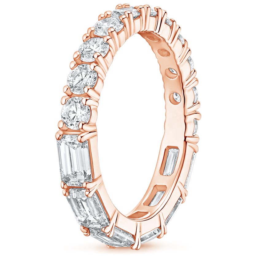 Half Round Half Emerald Natural Diamond Eternity Band