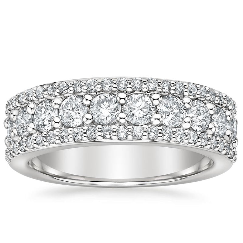Half-Way Natural Diamond Eternity Ring, Wedding Band