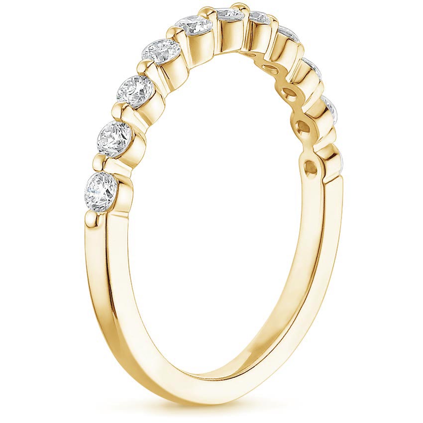 Round Cut Natural Diamond Floating Eternity Band, Half-way Diamond Ring