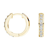 18k Gold Natural Diamond Huggie Earrings