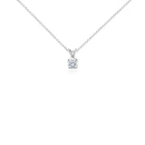 Round Solitaire Pendant Necklace, 14k Diamond Necklace