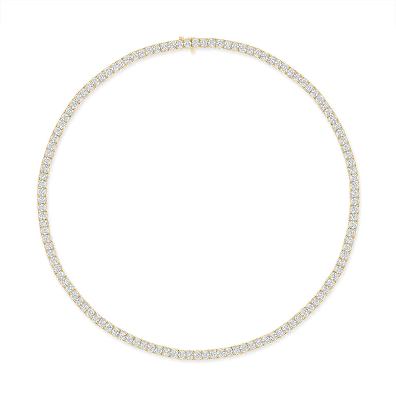 18k Gold Oval Cut Diamond Tennis Necklace