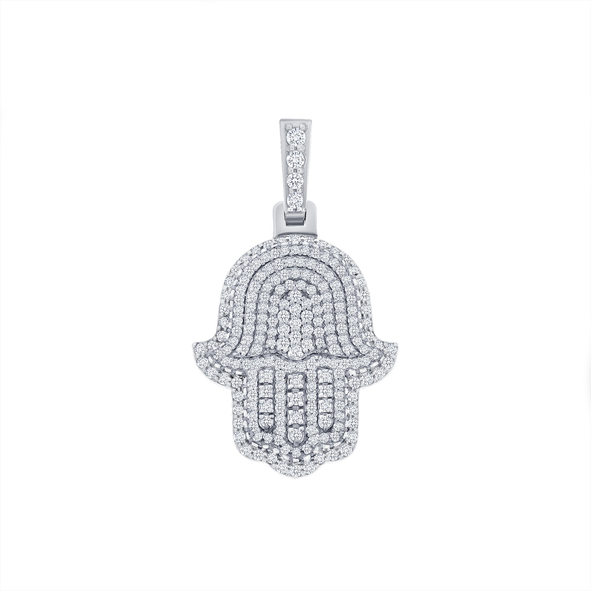 White Gold Hamsa Necklace