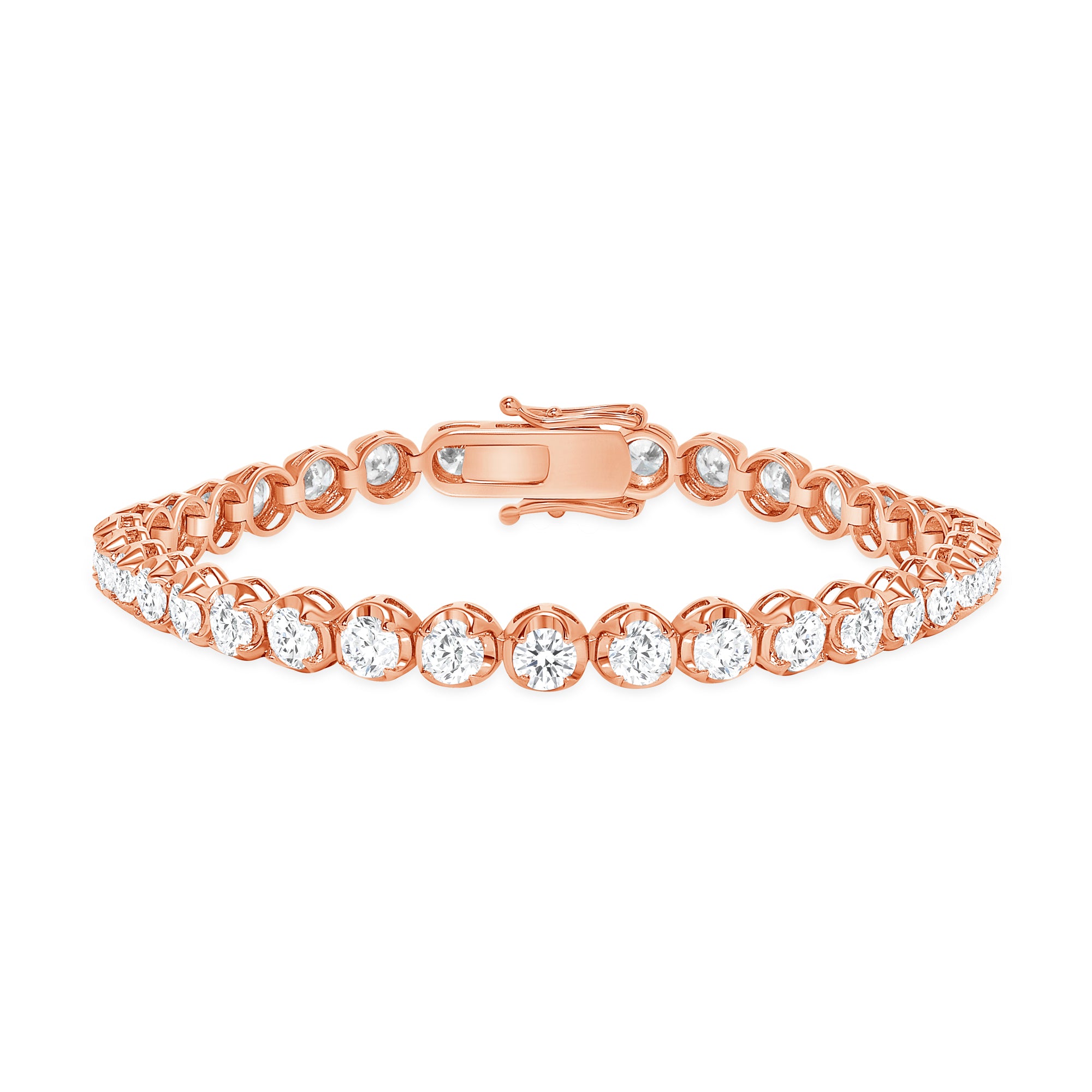 Natural Diamond Tennis Bracelet Illusion Setting - Round Diamonds