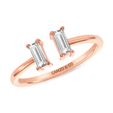 Rose Gold Double Baguette Ring