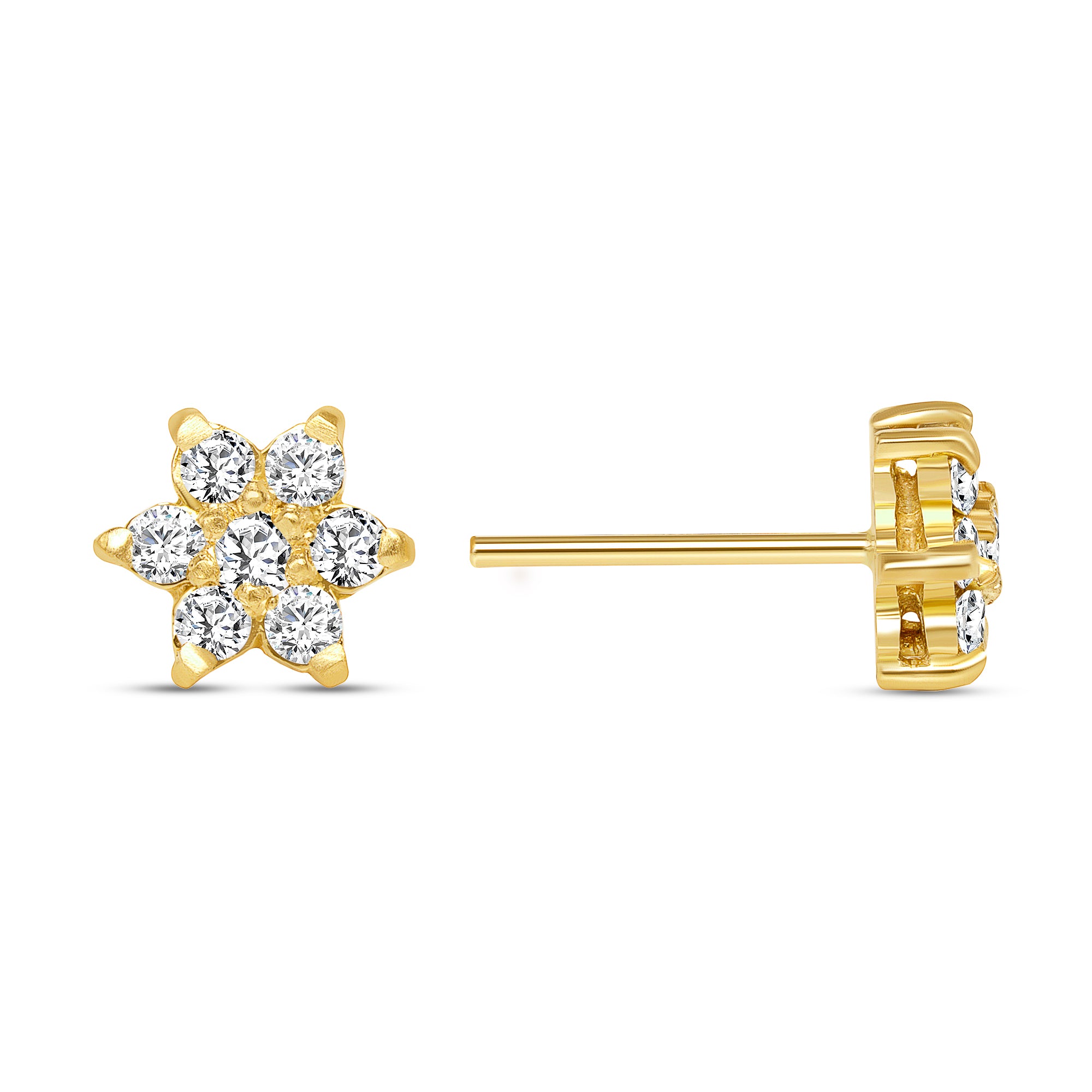 Gold Flower Stud Earrings