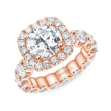 Rose Round Diamond Halo Ring