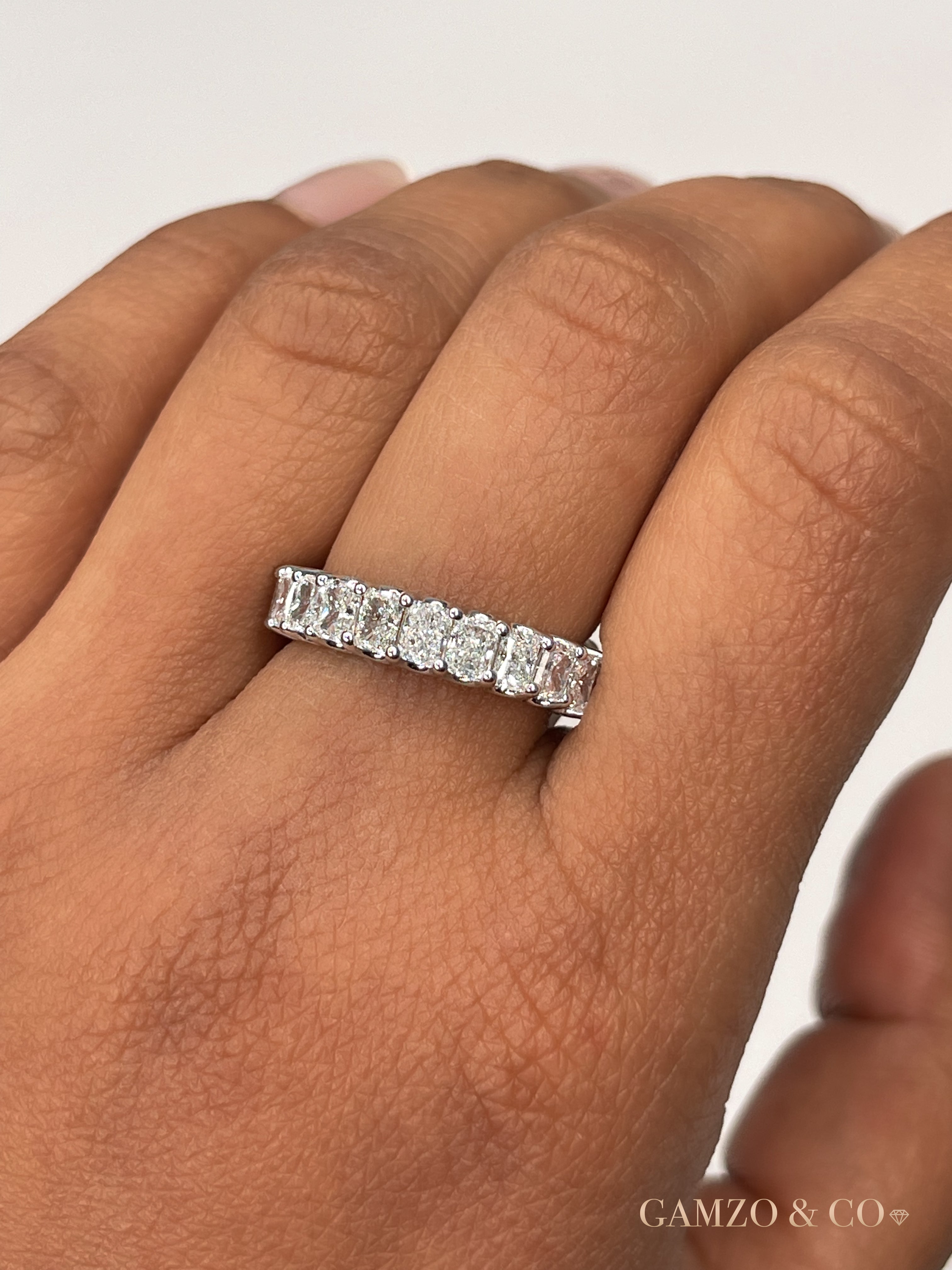 Radiant Cut Natural Diamond Eternity Band