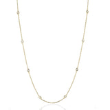 Gold Diamond by the Yard Round-Cut Bezel Necklace