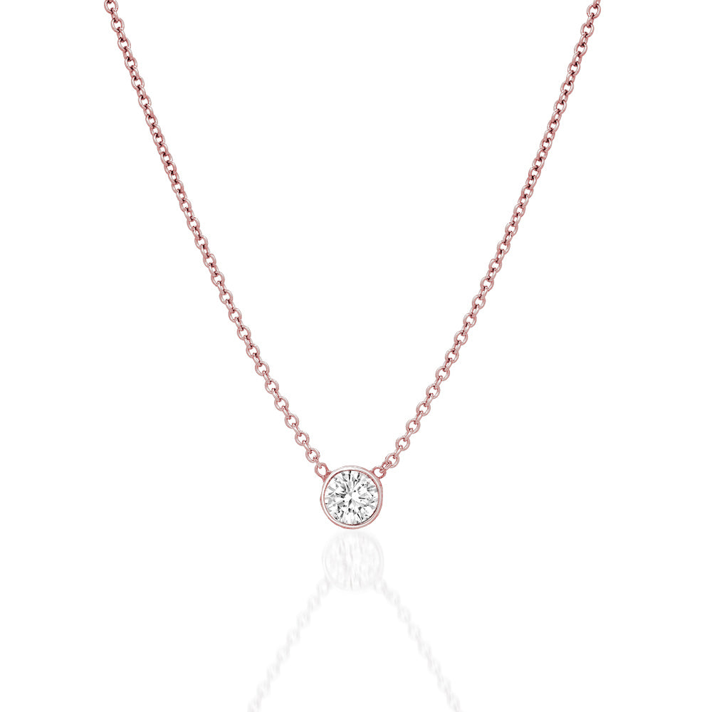 Rose Gold Diamond Solitaire Pendant
