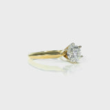 Round Cut Natural Diamond Solitaire Engagement Ring. 6-Prong (GIA Certified)