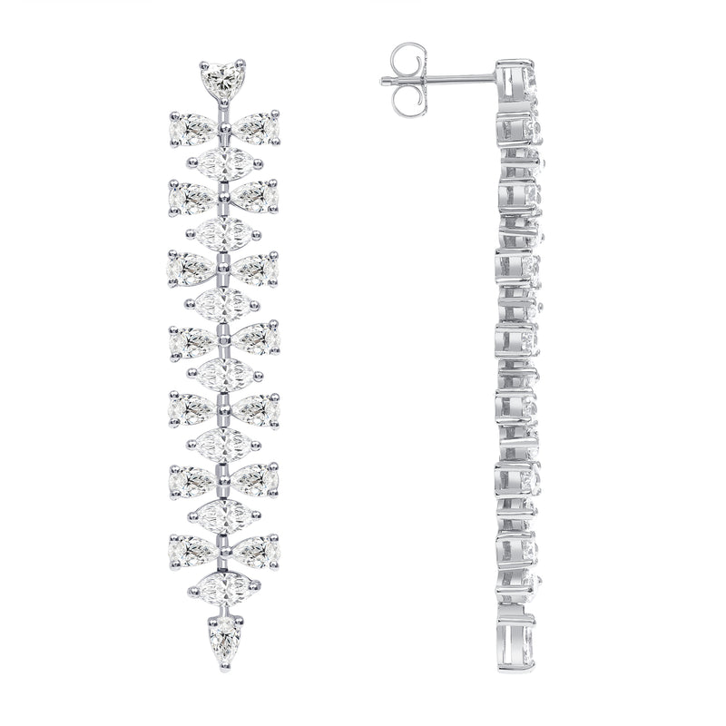 4.5 Carat 18k Gold Marquise and Pear Shaped Diamond Drop Earrings