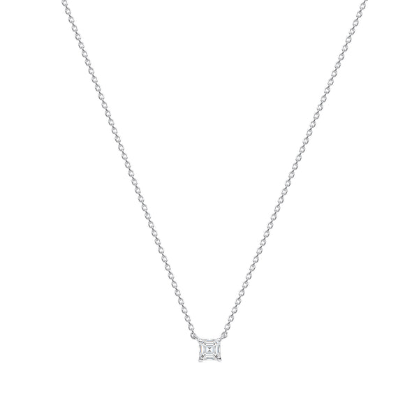 Asscher-cut Diamond Pendant & Chain. Certified Diamond | 06-28914