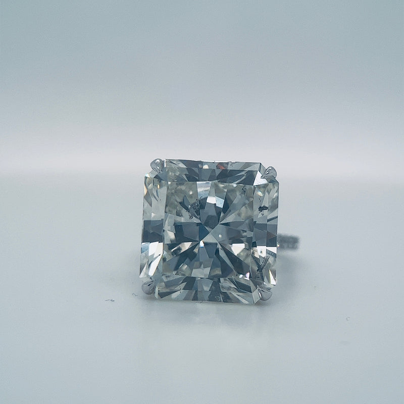 15 Carat Cushion Cut Natural Diamond Engagement Ring